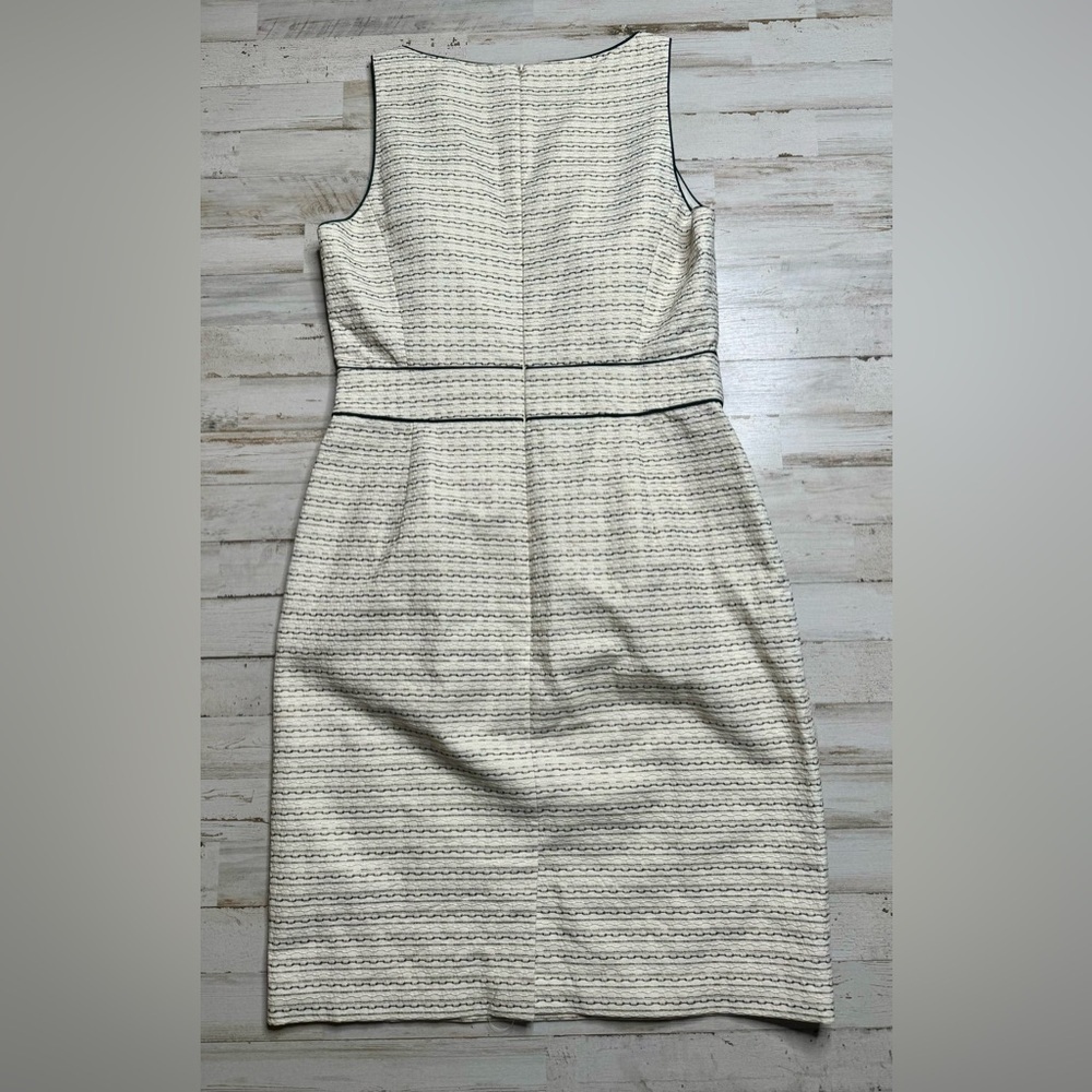 Banana Republic Women Sheath Dress White Black Stripped Cotton 10P - Picture 9 of 11
